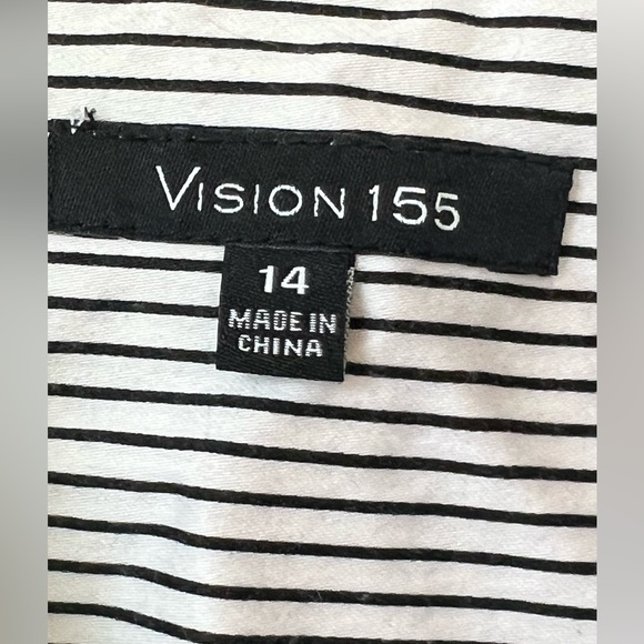 Vision 155 Black and White striped shirt, Size 14 - Picture 3 of 7